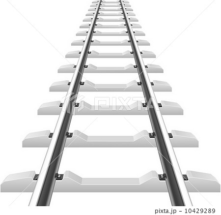 Rails With Concrete Sleepers Vector Illustrationのイラスト素材