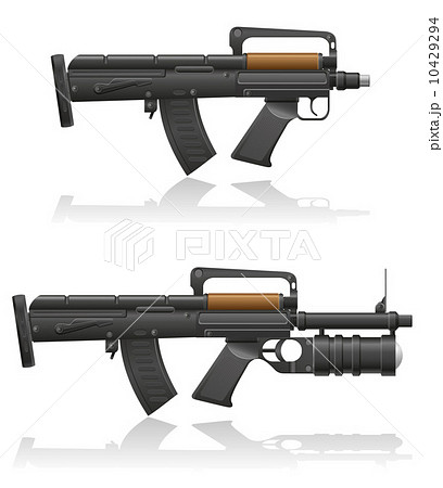 machine gun with a short barrel and grenade launcher vector illu machine gun with a short barrel and grenade launcher vector illu 10429294