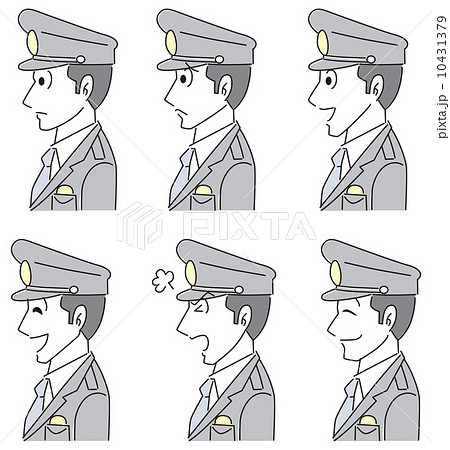 警察官の横顔アイコン のイラスト素材