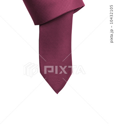 Green tie close up on white background 10432105
