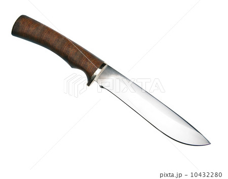 Hunting knife with wooden haft isolated on the white Hunting knife with wooden haft isolated on the white 10432280