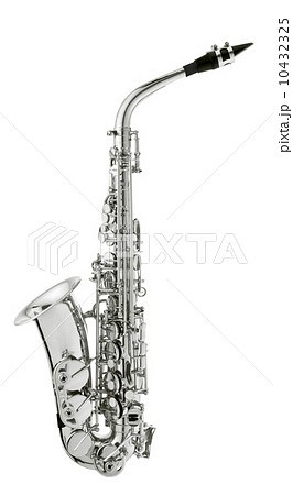 silver saxaphone on the white background silver saxaphone on the white background 10432325