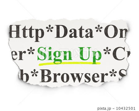 Web development concept: Sign Up on Paper background Web development concept: Sign Up on Paper background 10432501