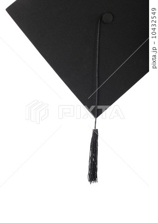 Graduation cap with black tassel on the white isolated Graduation cap with black tassel on the white isolated 10432549