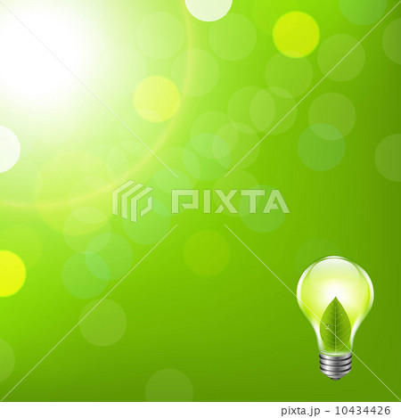 Green Background With Bokeh And Lamp 10434426