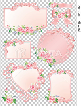 薔薇　リボン　枠 10436023