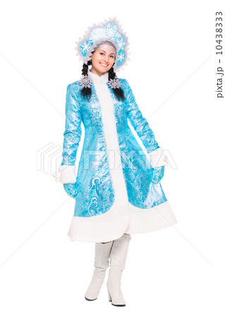 Young brunette posing in winter costume Young brunette posing in winter costume 10438333