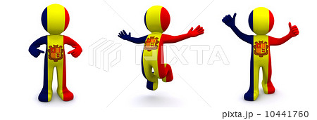 3d character textured with flag of Andorra 10441760