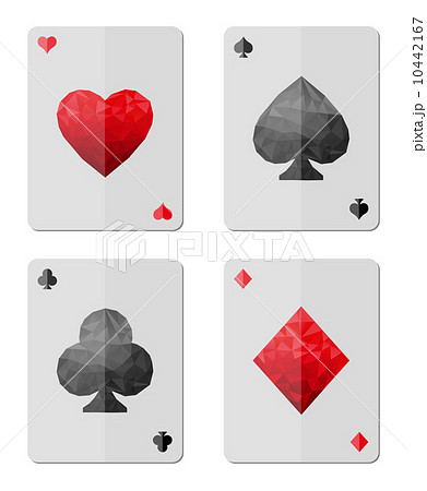 Playing cards in modern triangle style. Vector illustration. 10442167