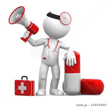 Medic with a pill and megaphone 10442640
