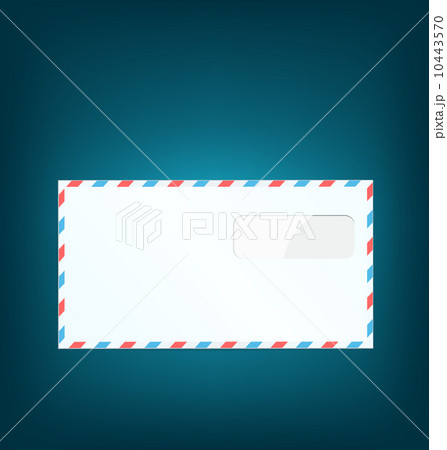 Single close envelope on blue background Single close envelope on blue background 10443570