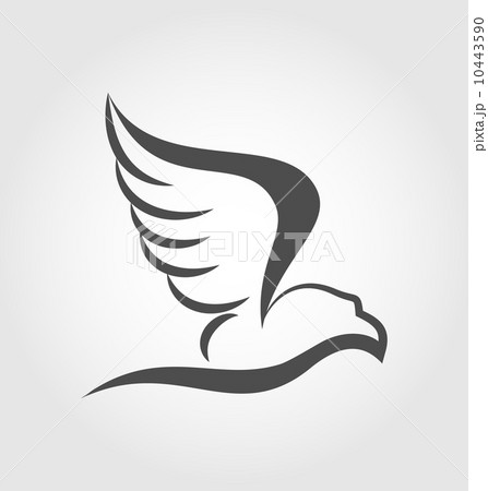 Eagle silhouettes showing flying and standing birds with outstretched wings  in outline sketch style for logo tattoo or heraldic design Stock Vector  Image  Art  Alamy