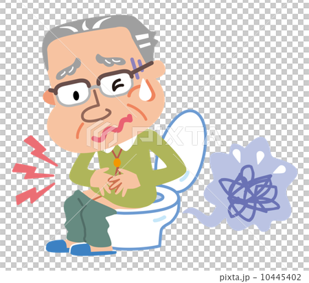 Bowel movement diarrhea elderly male illustration 10445402