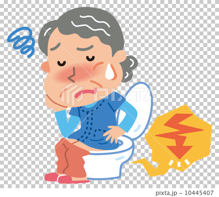 排便　便秘　高齢者　女性　イラスト 10445407