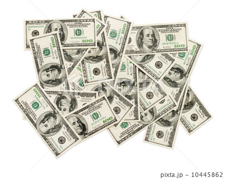 stack of one hundred dollar bills U.S. 10445862