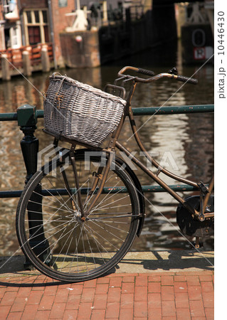 Bicycles on the bridge over the canals of Amsterdam, Netherlands 10446430