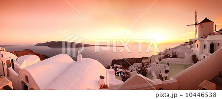 Windmills in Oia village,  Santorini island, Greece 10446538
