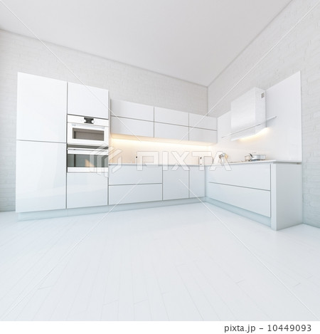 White Luxury Kitchen In Hi-Tech Style  10449093