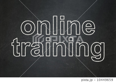 Education concept: Online Training on chalkboard background 10449659