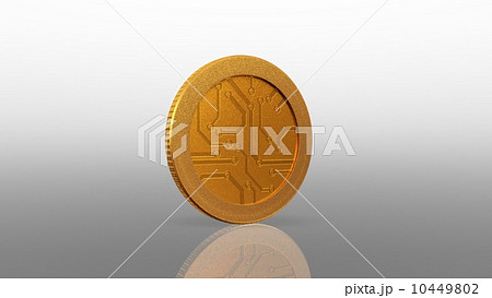 digital currency gold coin white  45 degree 10449802