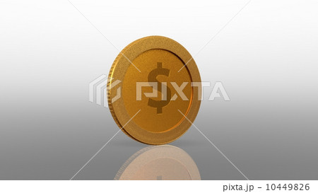 dollar currency gold coin white exchange 45 degree 10449826