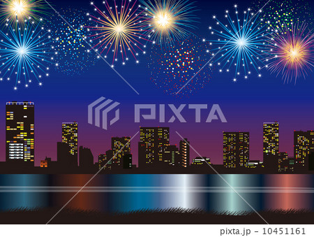 夜景　花火 10451161