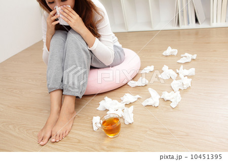 Sick Woman Caught Cold 10451395