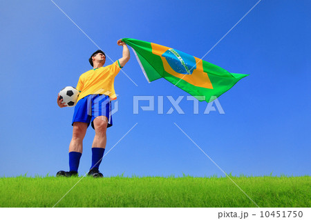 Excited man holding a brazil flag Excited man holding a brazil flag 10451750