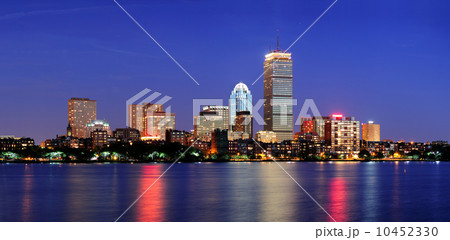 Boston city skyline at dusk 10452330