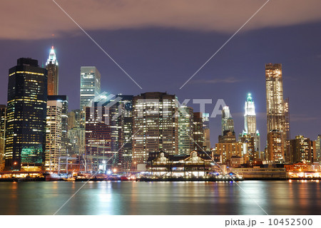 New York City skyscrapers at night 10452500