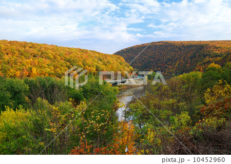 Delaware Water Gap panorama in Autumn 10452960