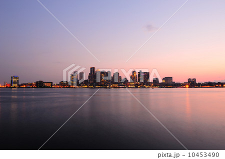 Boston downtown panorama at dusk 10453490