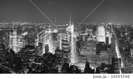 New York City Manhattan Times Square skyline aerial view panoram 10453599