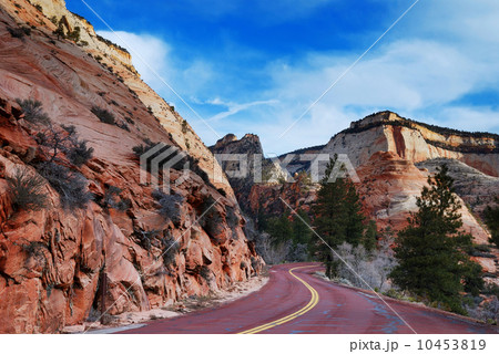 Zion National Park with road and snow 10453819