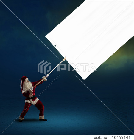 Santa Claus pulls the banner Santa Claus pulls the banner 10455141
