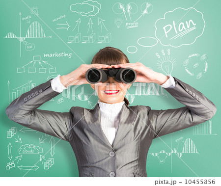 business woman looking through binoculars business woman looking through binoculars 10455856