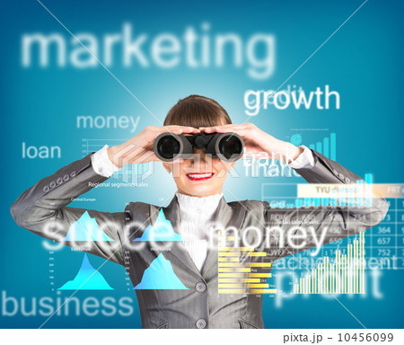 business woman looking through binoculars business woman looking through binoculars 10456099