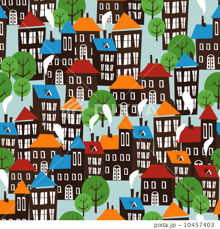 Christmas town seamless cartoon pattern 10457403