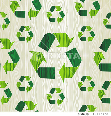 Wooden recycle arrows seamless pattern background Wooden recycle arrows seamless pattern background 10457478