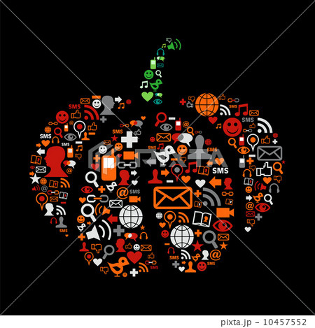 Halloween pumpkin in social media icons 10457552