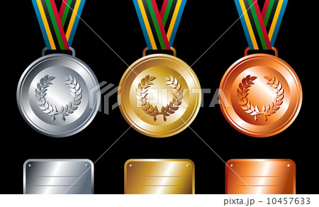 Gold, silver and bronze medals background 10457633
