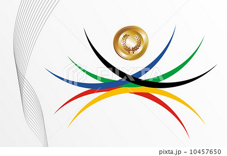 Gold medal with ribbons background 10457650