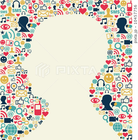 Social media man head icon texture 10457756