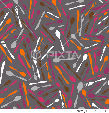 Cutlery silhouette seamless pattern Cutlery silhouette seamless pattern 10458081