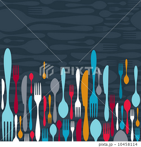 Cutlery silhouette icons background Cutlery silhouette icons background 10458114