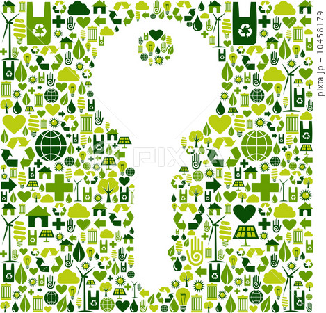 Key with green icons background Key with green icons background 10458179