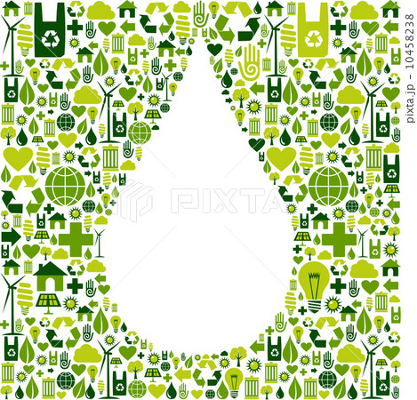 Water drop symbol with eco friendly icon 10458238