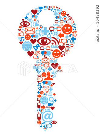 Key symbol with media icons texture 10458392