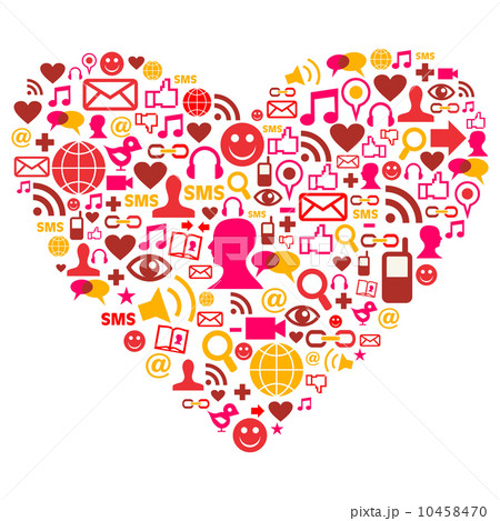 Social media icons in heart shape 10458470