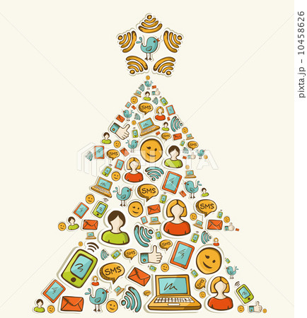 Social media networks Christmas tree Social media networks Christmas tree 10458626